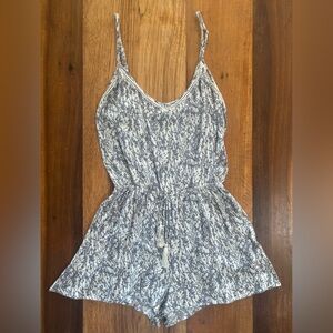 By Together Women’s Printed Romper | Light Blue & White | Size Medium